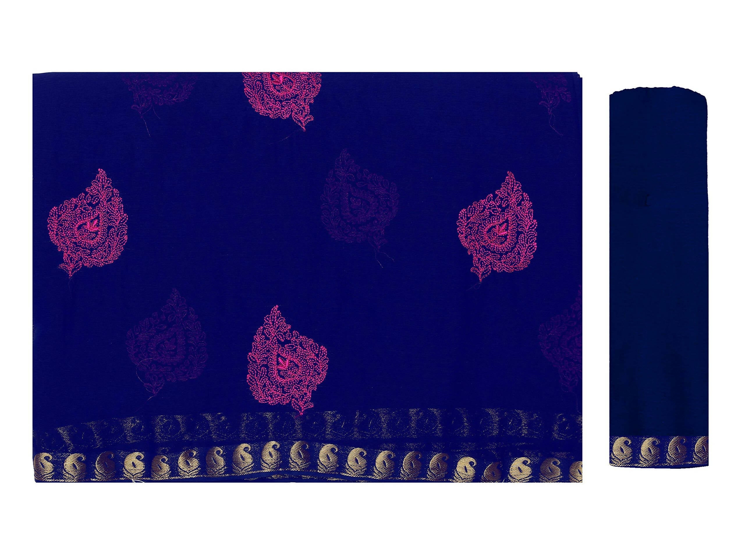 Mimosa Women's Navy Blue Banarasi Chiffon Saree | Grocsy