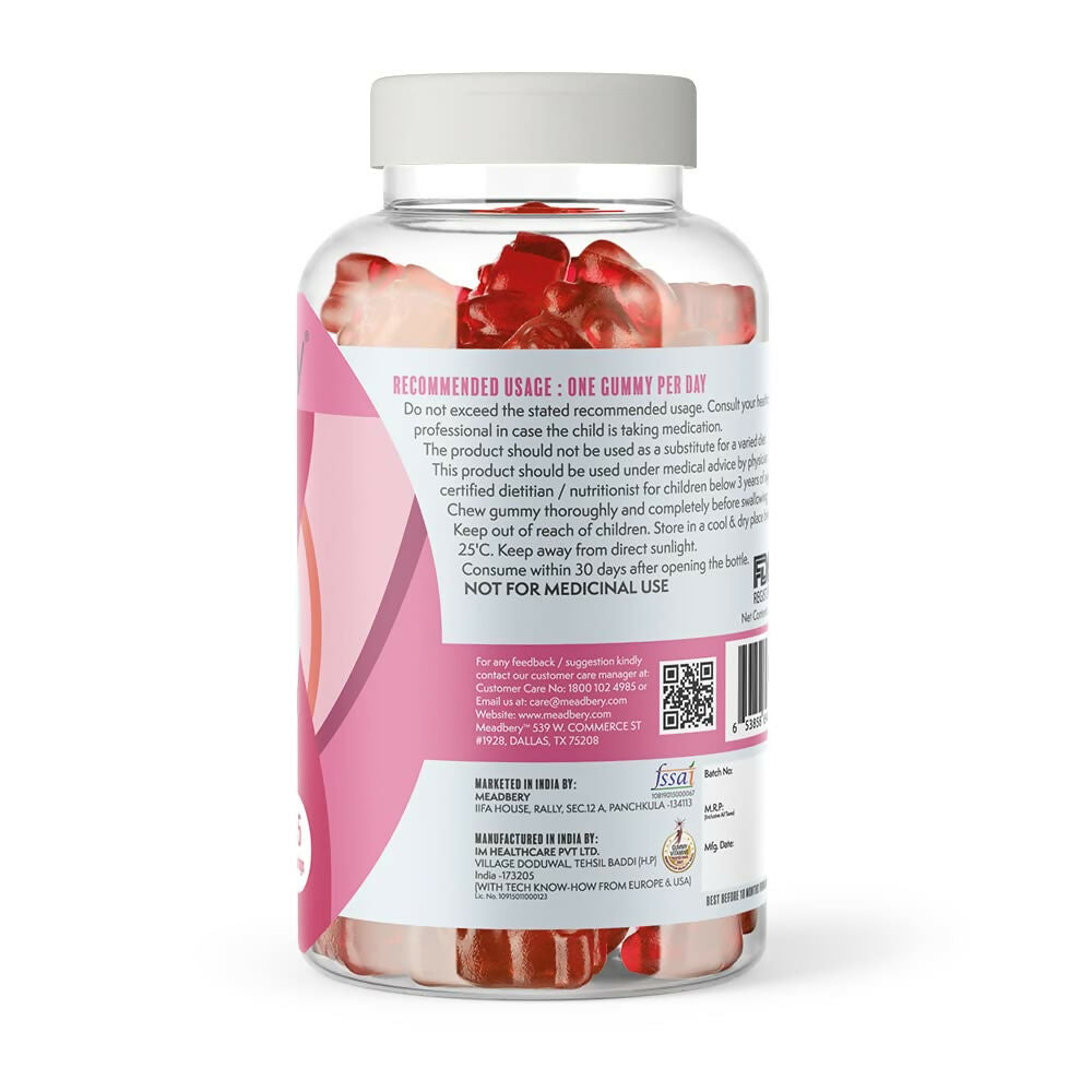 Meadbery Women's Multivitamin Gummies - Strawberry Flavour | Grocsy