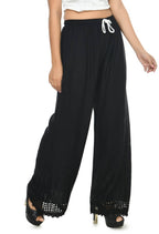 Mominos Fashion Moeza Reyon Cotton Black Cut Work Palazzo | Grocsy