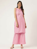 Joban Fashion Pink Rayon and Embroidered Work Straight Kurta Bottom Set | Grocsy