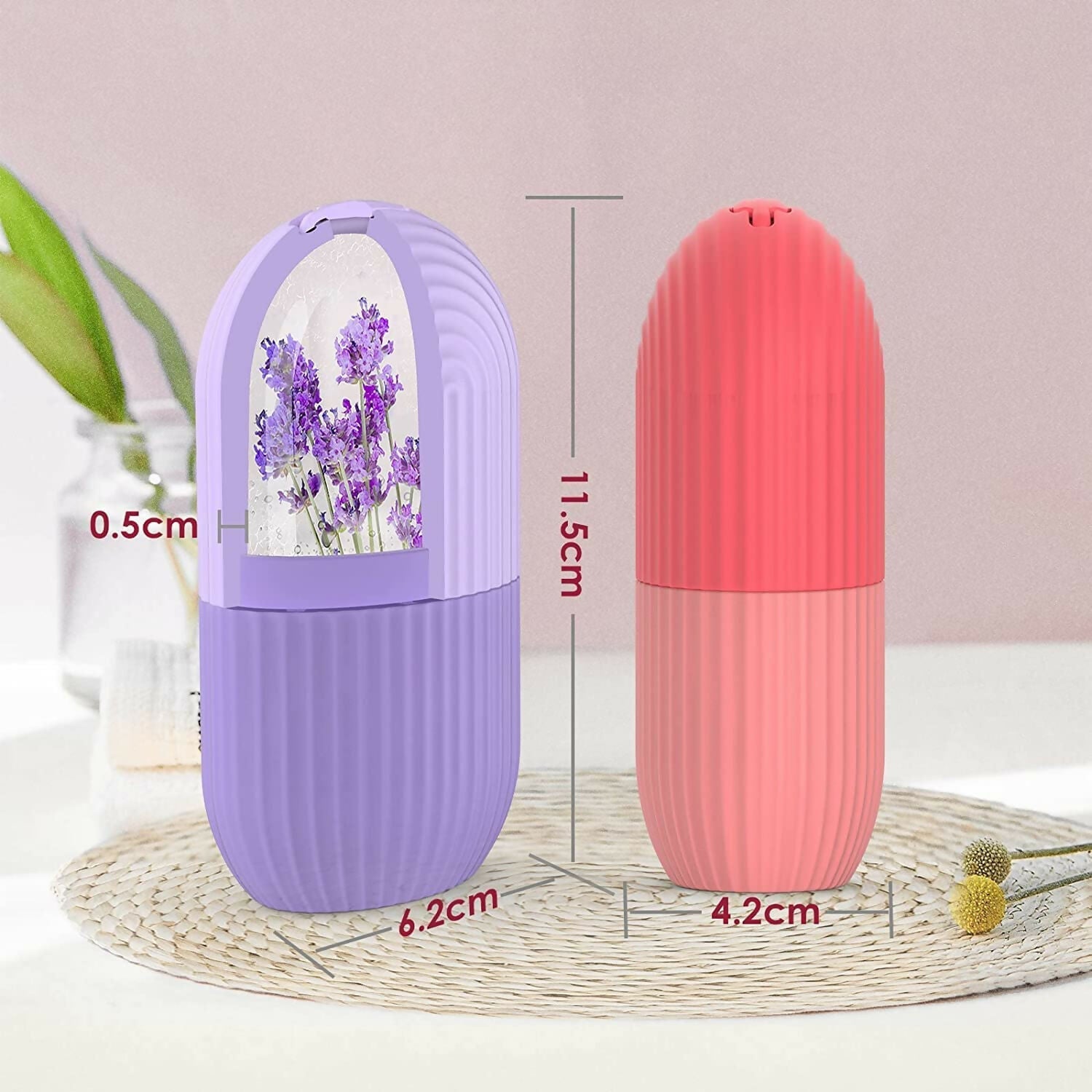 Ice Face Roller Silicone Facial Cube for Eyes Neck Massage Remove Dark Circle - Purple | Grocsy