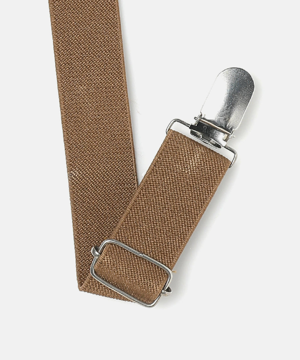 Manet Boys Solid Suspenders - Beige | Grocsy