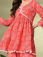 Sangria Printed Pure Cotton Kurti With Palazzo | Grocsy