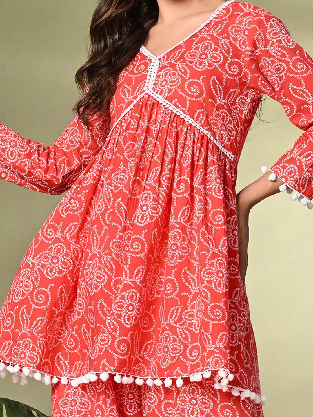 Sangria Printed Pure Cotton Kurti With Palazzo | Grocsy