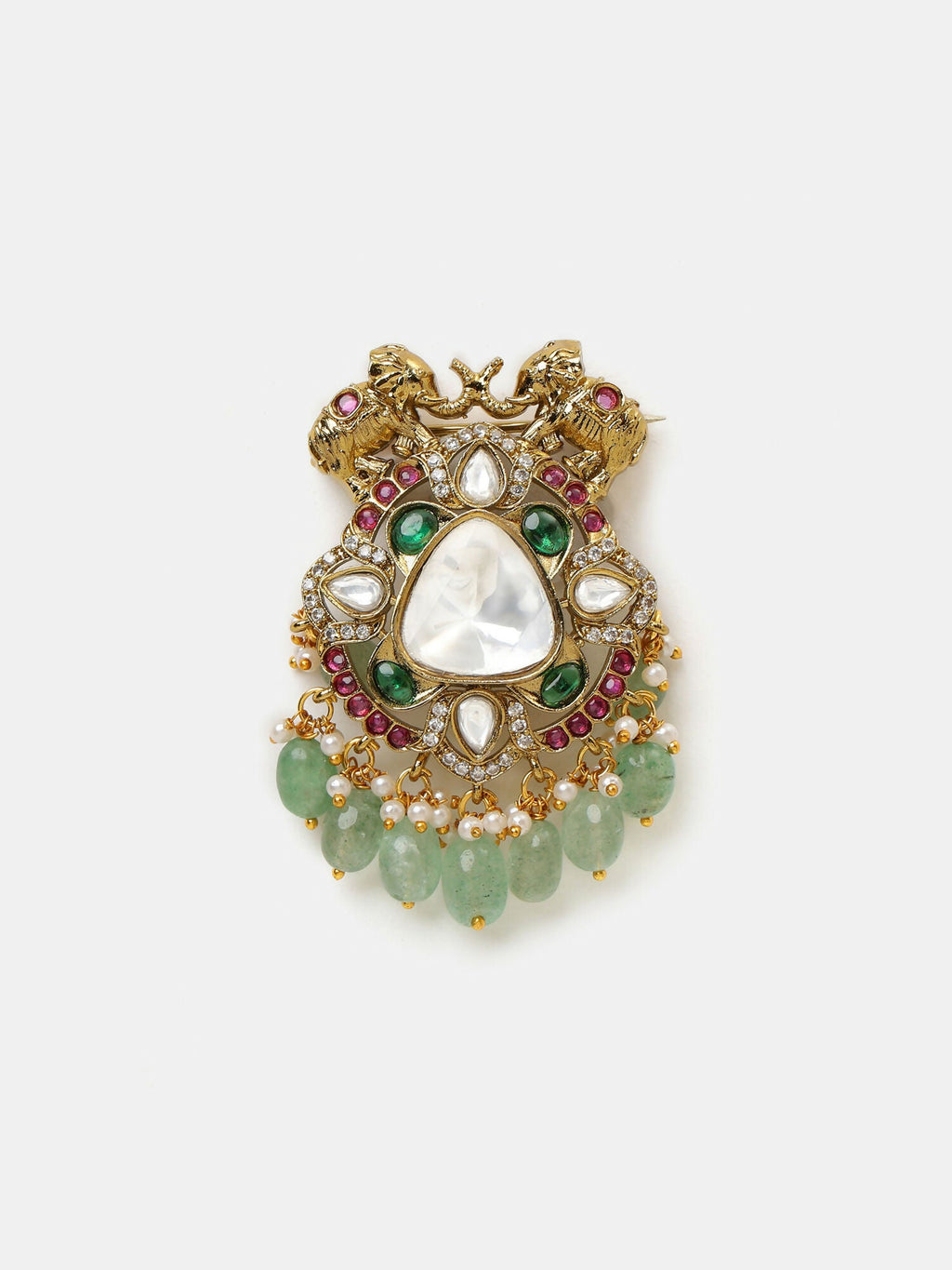 Ruby Raang Mint Emerald Brooch | Grocsy