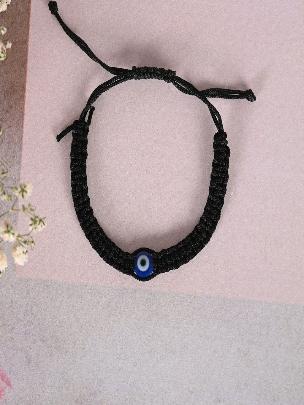 NVR Women & Men Black Evil Eye Rakhi With Roli Chawal | Grocsy