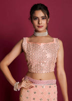 Vamsee Peach & White Georgette Designer Saree | Grocsy