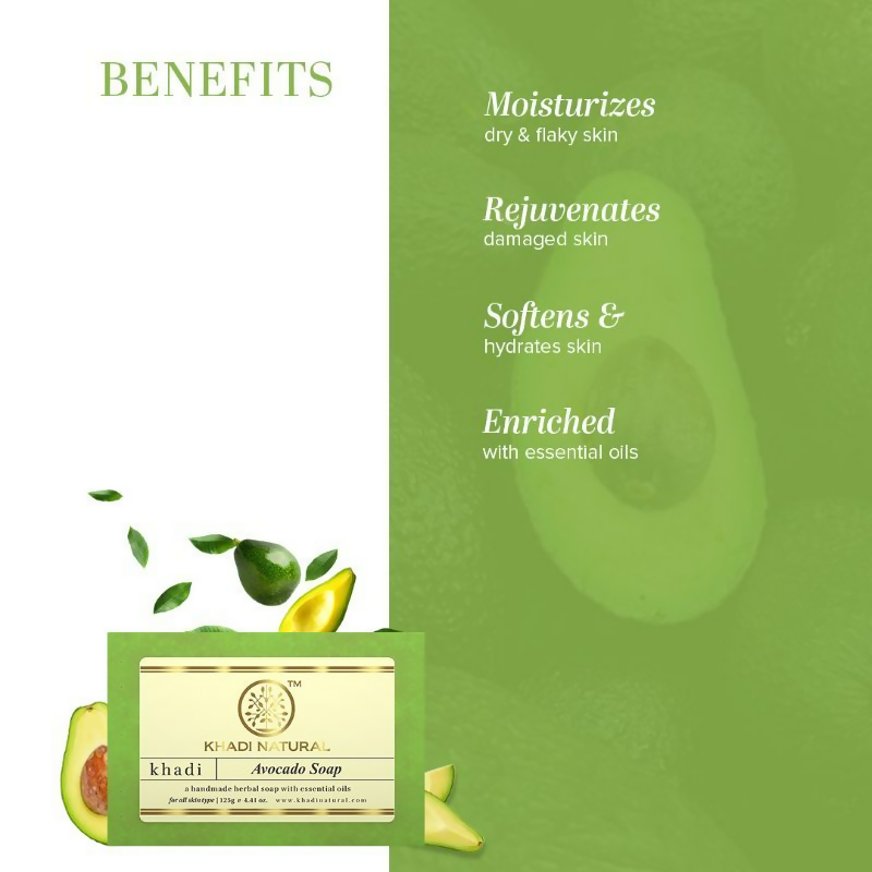 Khadi Natural Avocado Handmade Soap | Grocsy