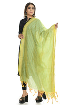 Mominos Fashion Moeza Handloom Cotton Pista Green Dupatta | Grocsy