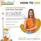Elecious Kasturi Haldi Powder for Natural Finish face | Grocsy