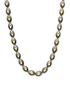 Dual Tone Kundan Neckpiece (silver) - Ruby Raang | Grocsy