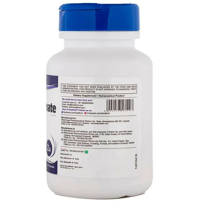 Healthvit Zinc Gluconate Capsules | Grocsy