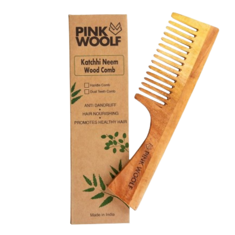 Pink Woolf Neem Wood Comb | Grocsy