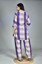 Morchari Digital Print Semi Muslin Co-Ord Set Top & Trouser-Multicolor | Grocsy