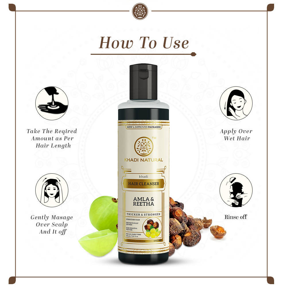 Khadi Natural Amla & Reetha Hair Cleanser | Grocsy