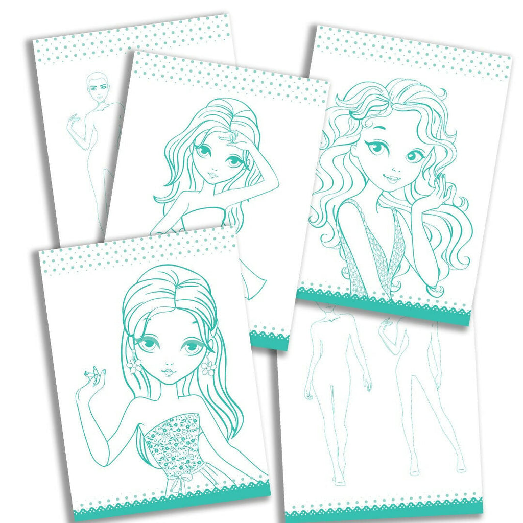 Dreamland Publications Style Studio Fashion Sketch Activity Book 2 for Girls Age 4-8 years | Grocsy