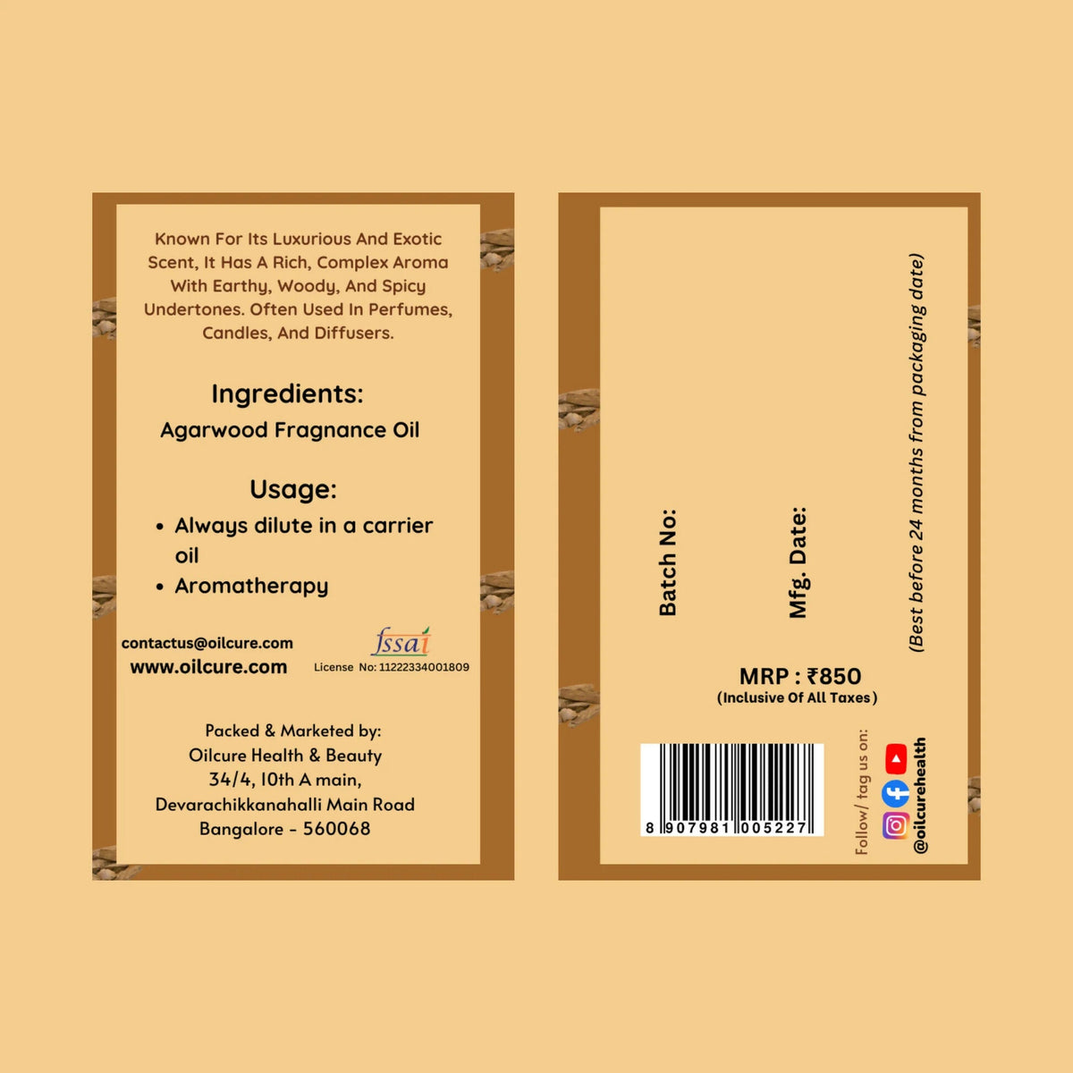 Oilcure Agarwood Oil | Grocsy