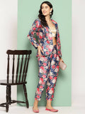 Ahalyaa Women's Traditional Wear Co-ods - Blue | Grocsy