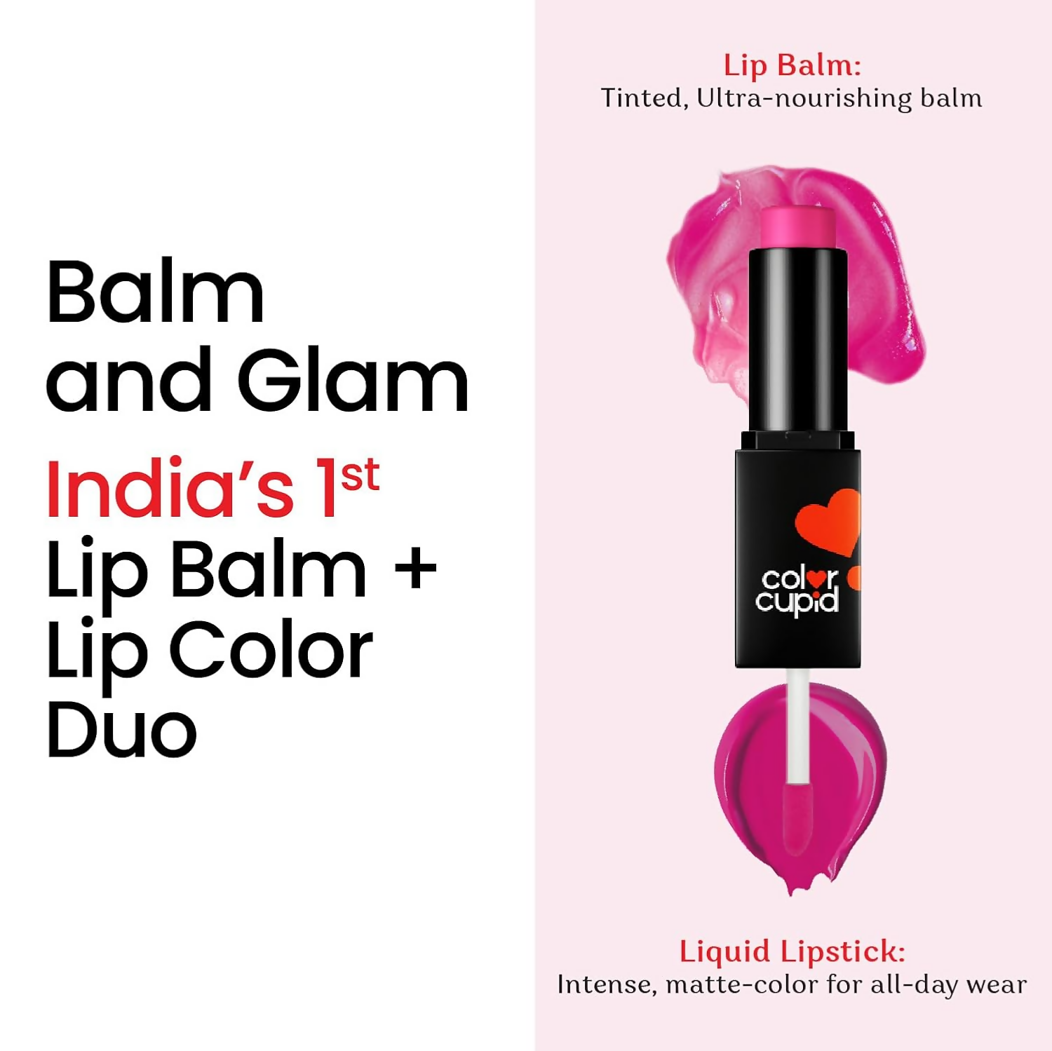 Color Cupid 2 in 1 Tinted Lip Balm + Liquid Lipstick - Flirt & Fuchsia | Grocsy