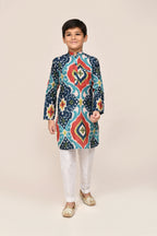 Joban Fashion Pure Cotton Multicolor Kurta With Straight Fit Pant | Grocsy