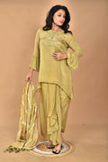 Morchari Women And Hand Embroidery Palazzo Set-Mehandi Green | Grocsy
