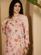 Joban Fashion Printed Pink Pure Cotton Cord Set | Grocsy
