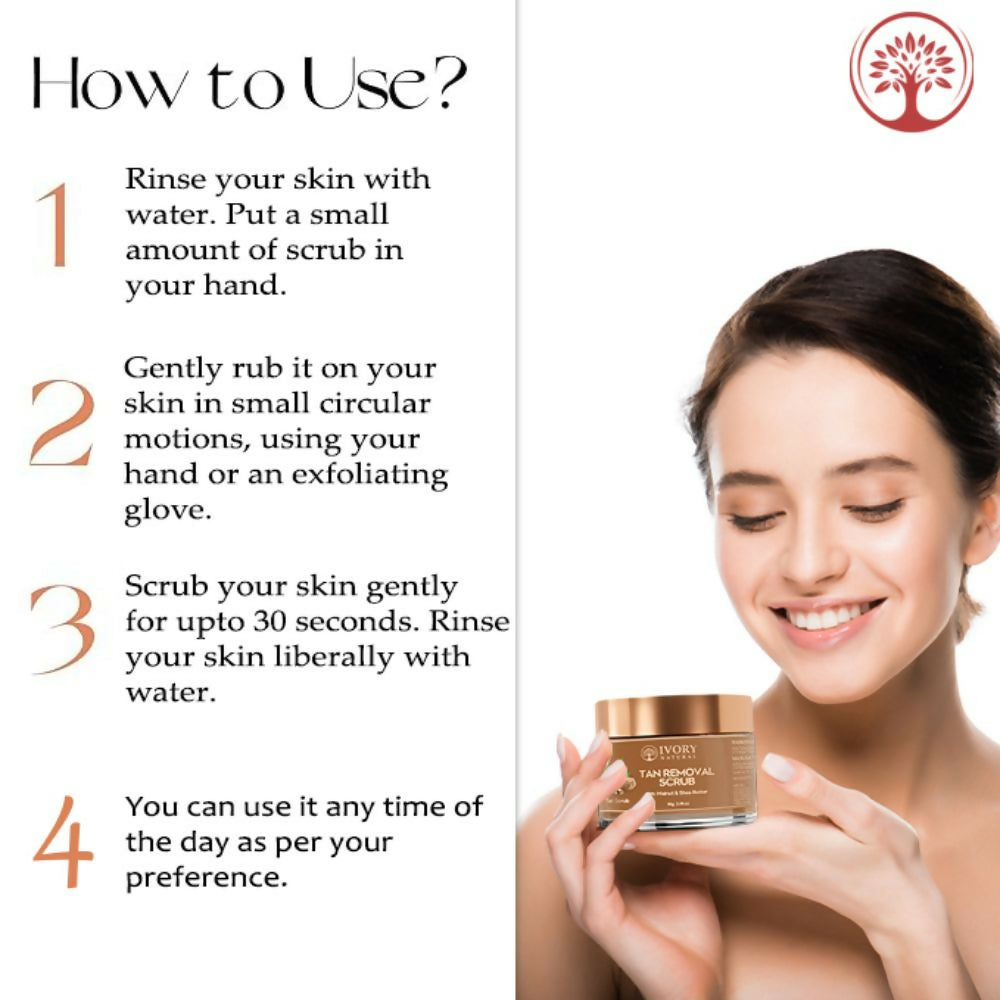 Ivory Natural Tan Scrub , Reduce Tan, Restores Radiant Skin Glow | Grocsy