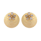 Nuyug 22K Gold-Plated Floral Motif Stud Earrings | Grocsy