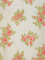 Aramya A-line Linen Cotton Floral Print Women's Kurta - Pink | Grocsy