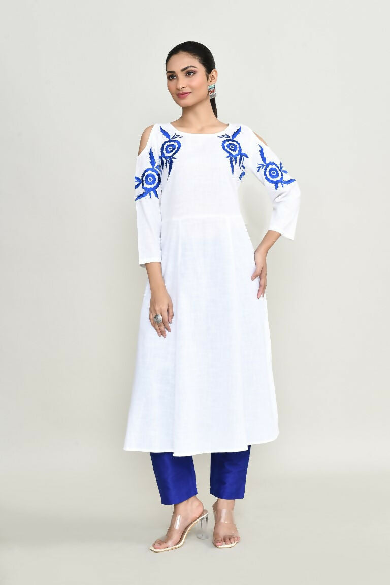 Joban Fashion White Rayon Kurta Set | Grocsy