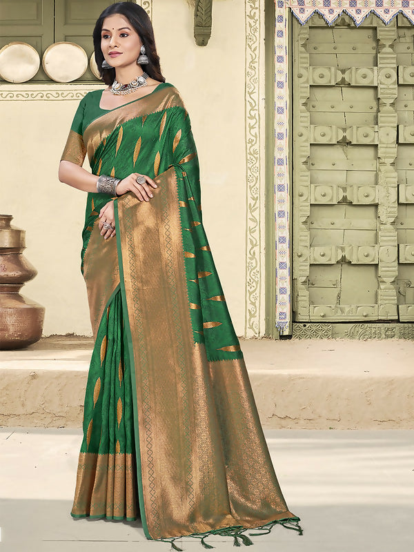 Shree Shyam Fashion Silk Green Saree | Grocsy