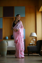 Vamsee Laxmi Pink Georgette Saree | Grocsy