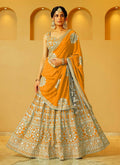 Lehenga Mart Orange Faux Georgette Designer Bollywood Style Wedding Wear Lehenga Choli | Grocsy