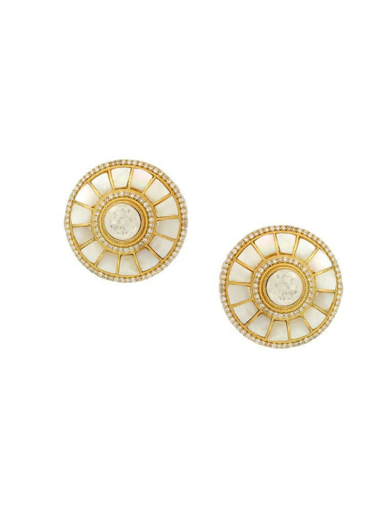 Women's Kundan Pearl earrings - Ruby Raang | Grocsy