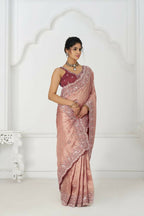 Kesar Fab Latest Pink Pure Dola Viscouse Silk With Sequins And Beads Embroidery For Brides Saree | Grocsy