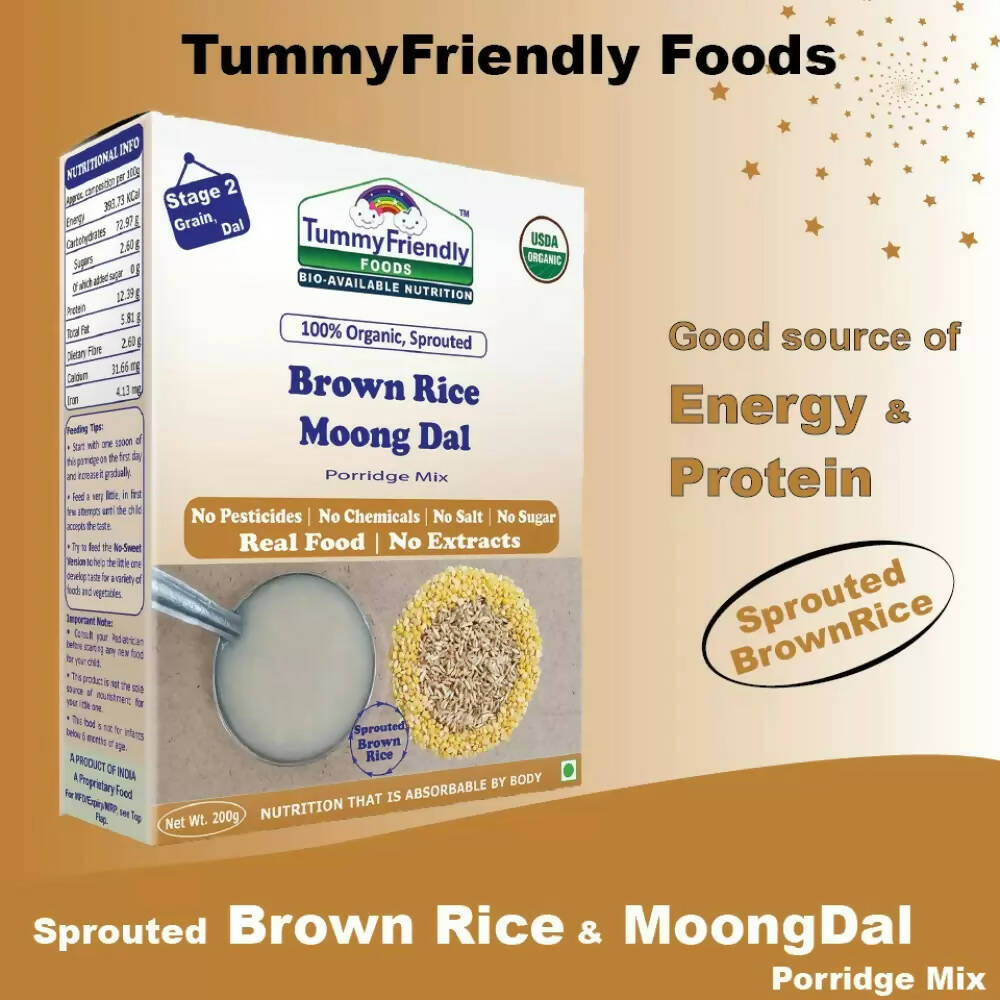 TummyFriendly Foods Certified Stage2 Ragi, Brown Rice Porridge Mixes Combo | Grocsy