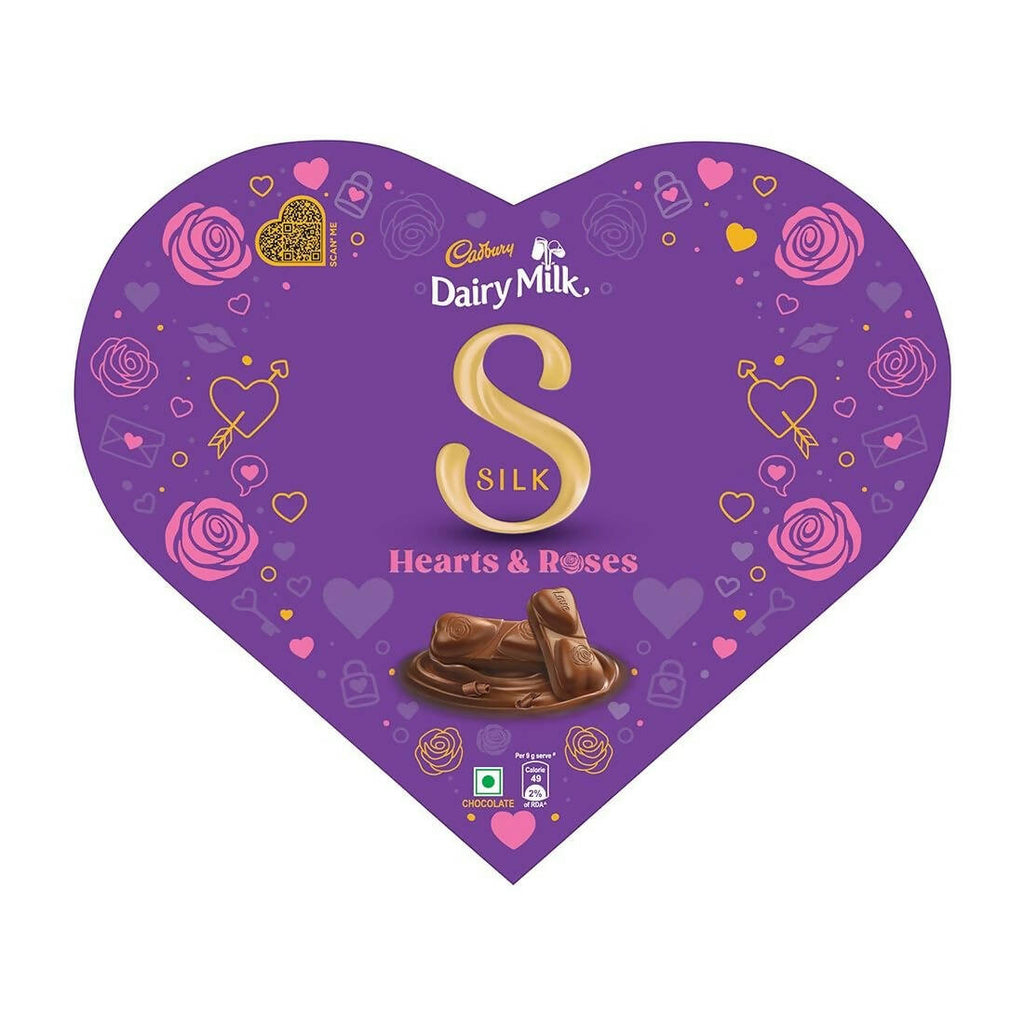 Cadbury Dairy Milk Silk Heart Shaped Valentine's Day Chocolate Gift Box | Grocsy