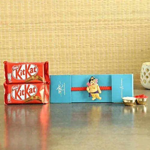 Bal Ganesha Rakhi & KitKat Chocolates | Grocsy