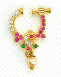 AD Ruby Peacock Bridal Nose Ring | Grocsy