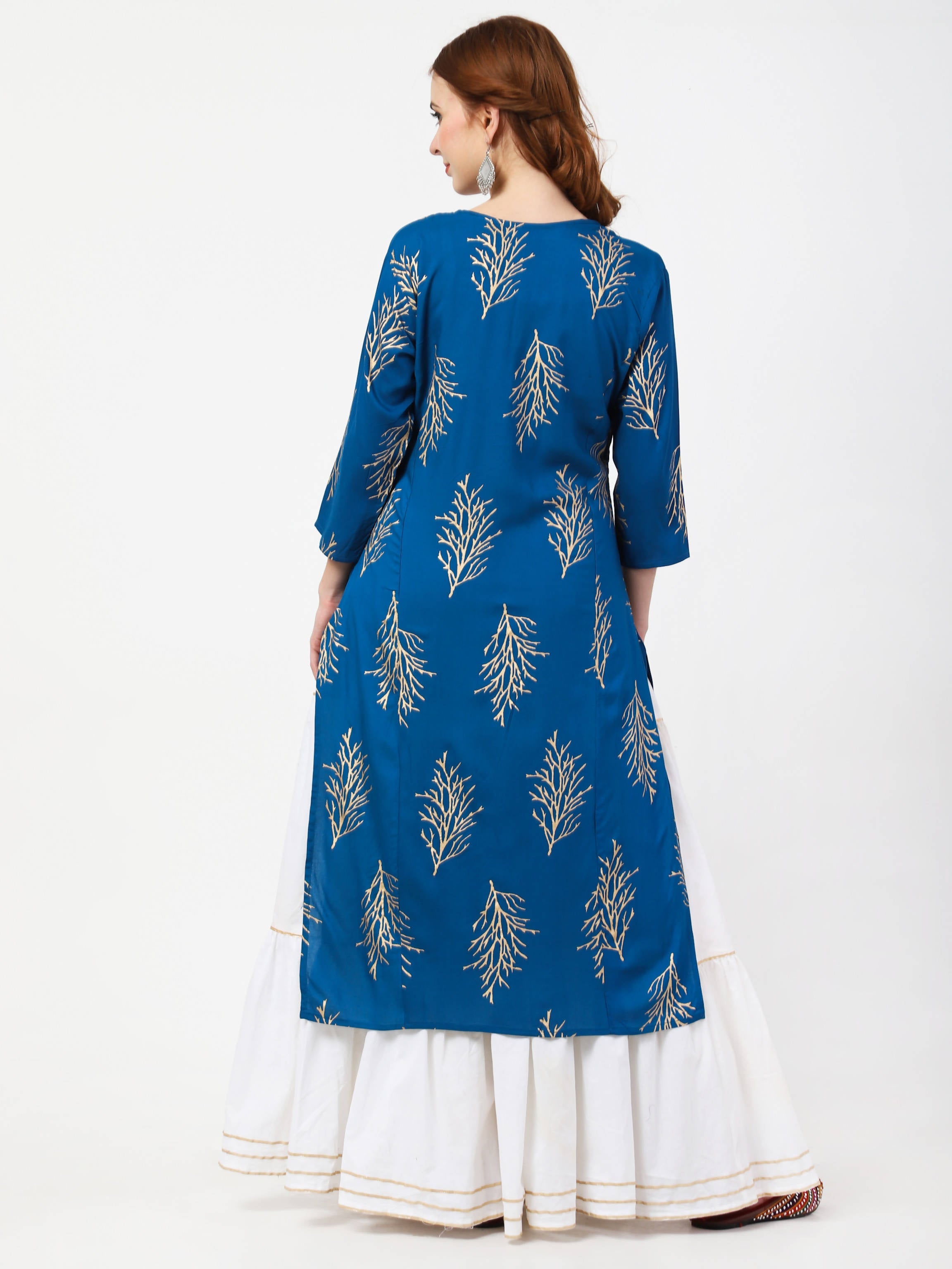 Cheera Kurta with Skirt & Embroidered Dupatta Set (CH111KSD) | Grocsy
