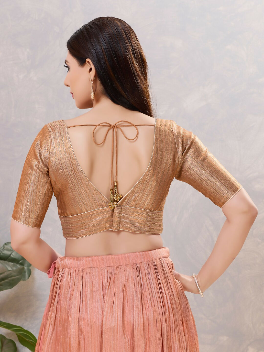 Joban Fashion Women Jacquard Copper Stitched Blouse | Grocsy
