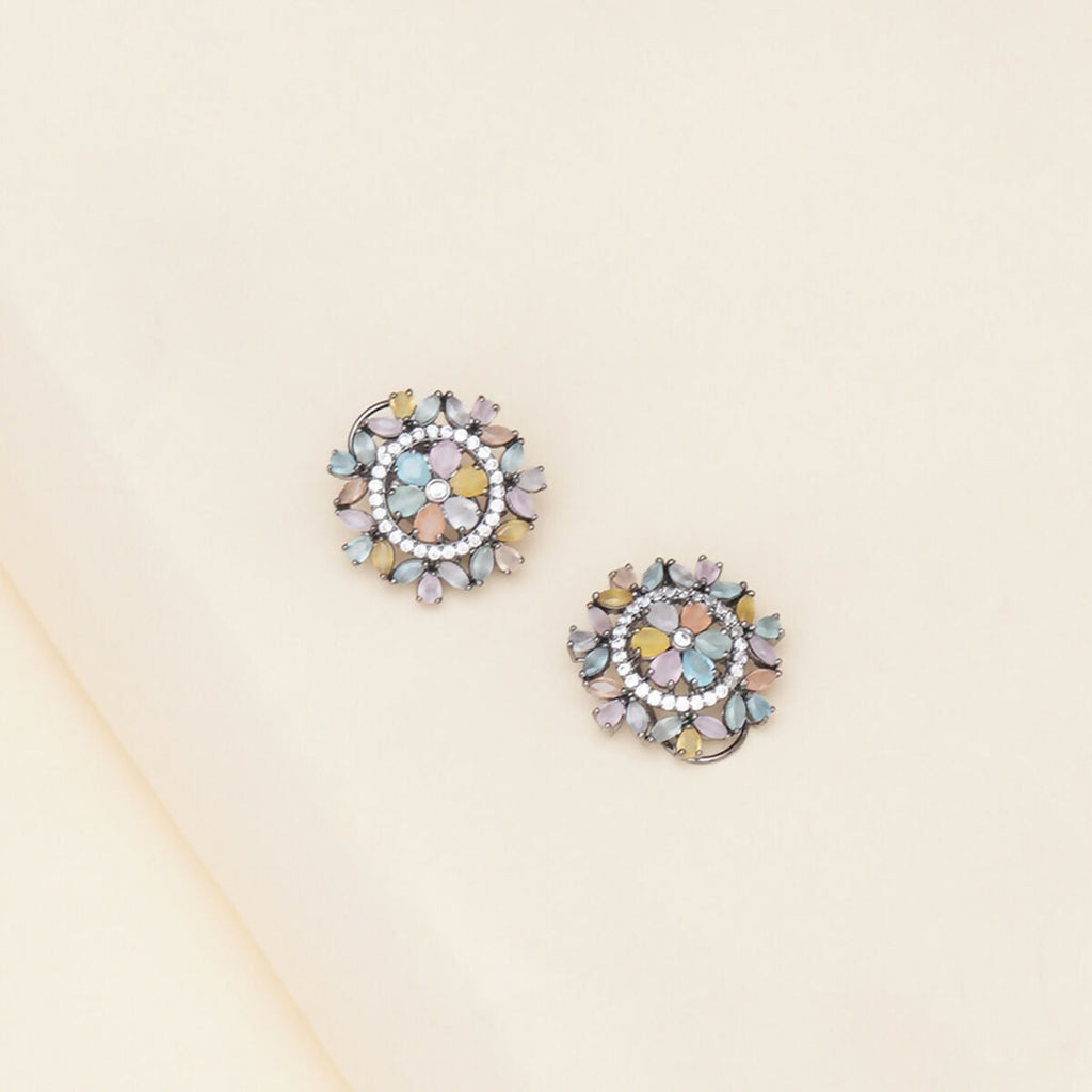 Blush Flower Stone Studs- Ruby Raang | Grocsy