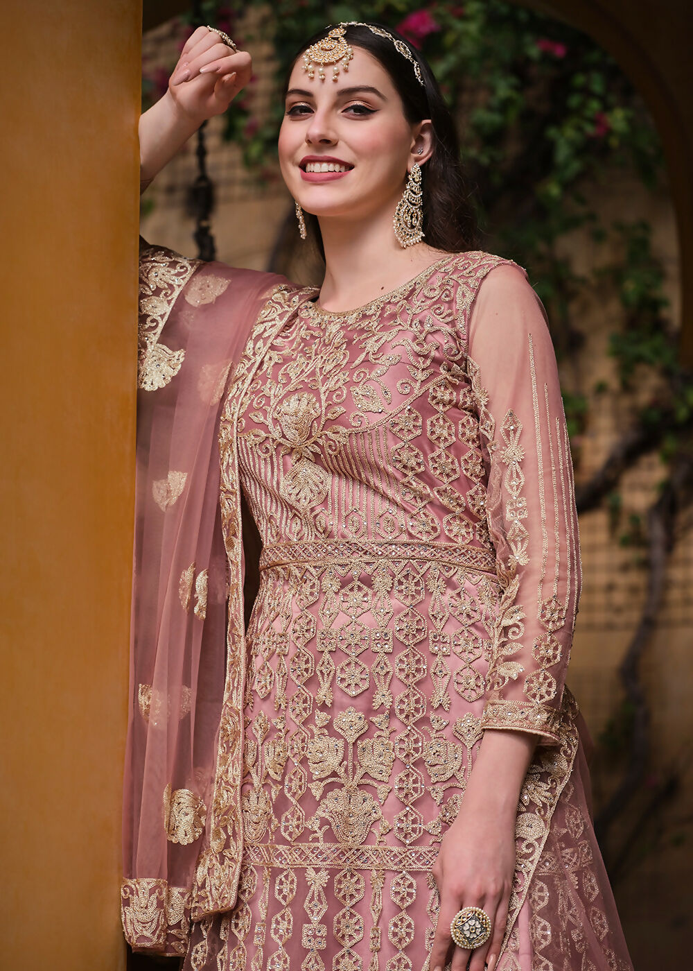 Light Purple Pure Butterfly Net Wedding Wear Anarkali Suit - Emponline | Grocsy