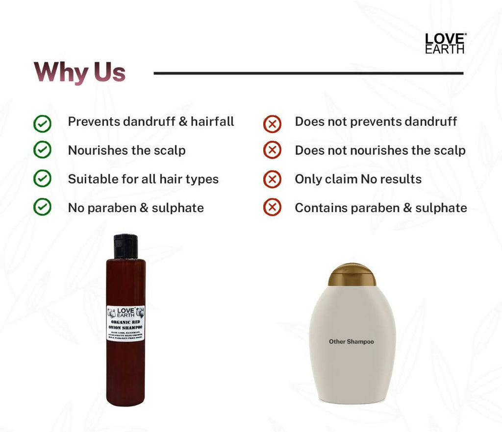 Love Earth Organic Red Onion Shampoo | Grocsy