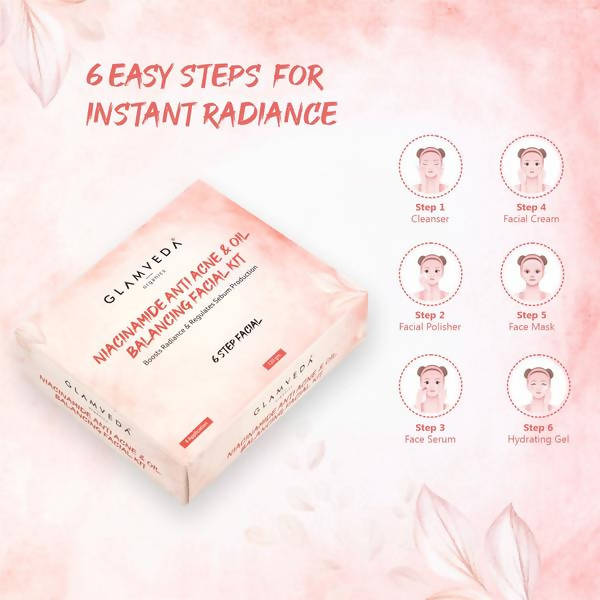 Glamveda Niacinamide Anti Acne Facial Kit | Grocsy