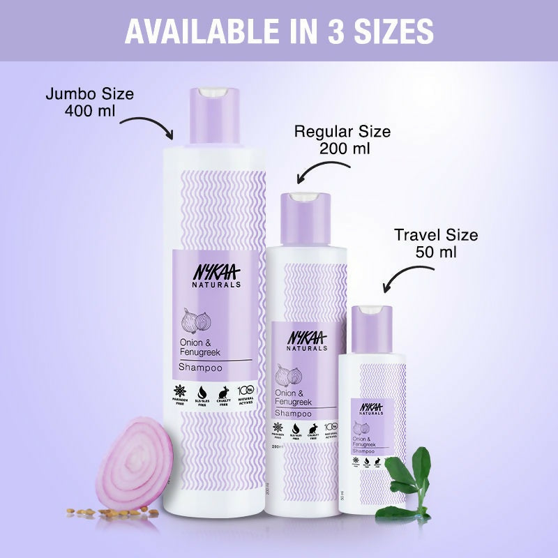Nykaa Naturals Anti-Hair Fall Shampoo With Onion, Fenugreek | Grocsy