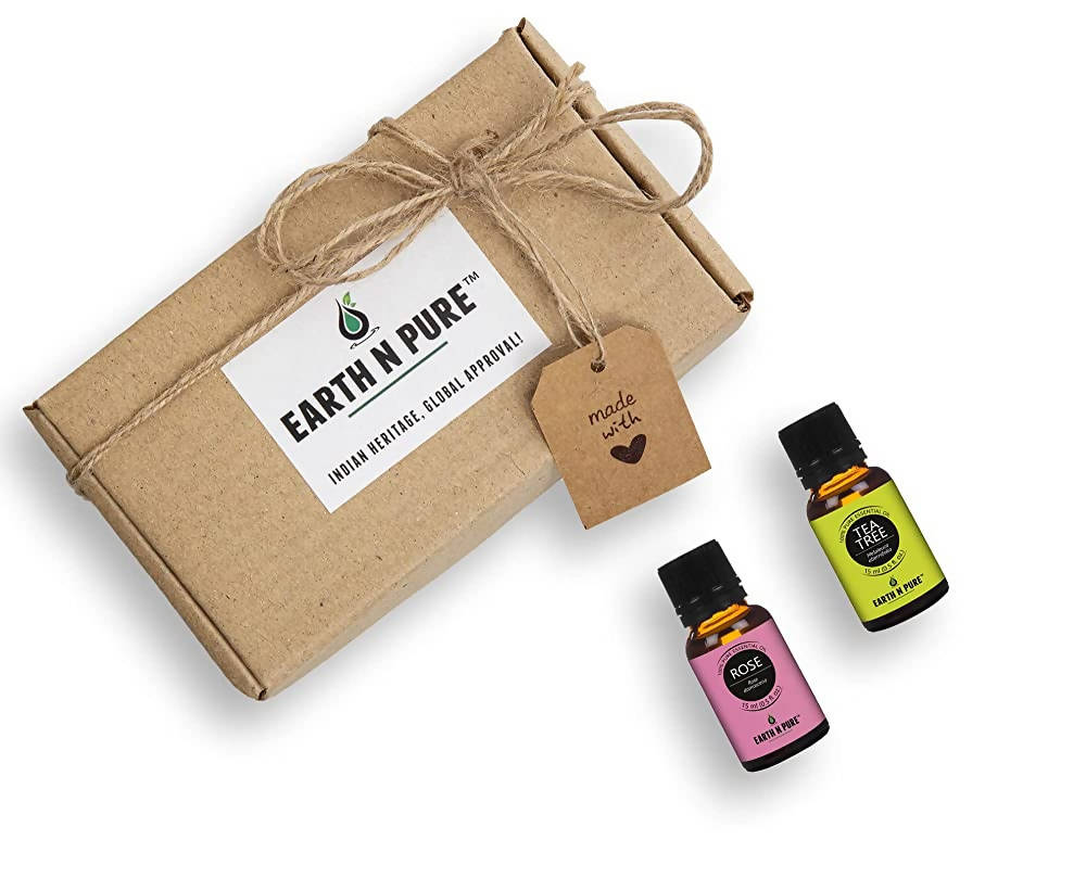 Earth N Pure Rose & Tea Tree Essential Oils | Grocsy