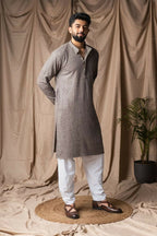 Grey Rayon Thread Embroidery Work Kurta Set - Mahotsav | Grocsy