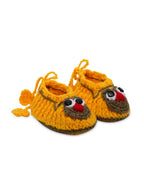 Chutput Kids Woollen Hand Knitted Cartoon Detailed Booties - Yellow | Grocsy
