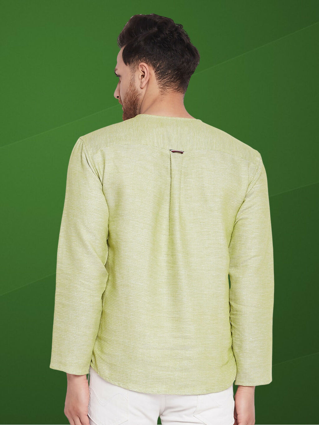 Even Apparels Men's Pure Cotton Green Kurta | Grocsy
